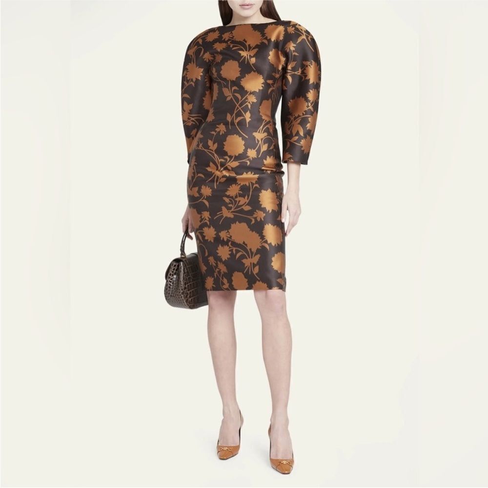 NWT VERSACE Double Duchesse Floral-print Silk Cocktail Dress size 36 $3525 - Picture 3 of 10